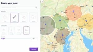 draw radius map with mapping tool