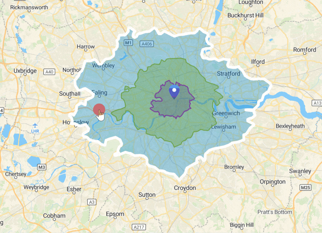 draw territories on a map and cut to substract